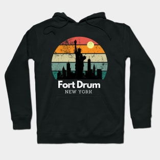 Fort Drum, NY // Vintage Sunset NY Skyline Hoodie